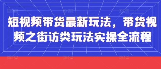 短视频带货最新玩法，带货视频之街访类玩法实操全流程-菜菜网创