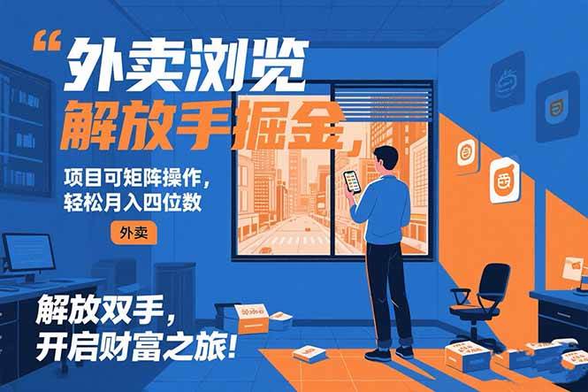 （15440期）外卖浏览掘金项目 可矩阵操作 轻松日入500+-菜菜网创