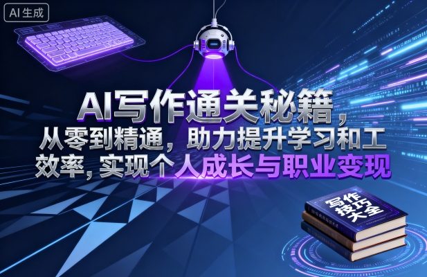 AI写作通关秘籍，从零到精通，助力提升学习和工作效率，实现个人成长与职业变现-菜菜网创