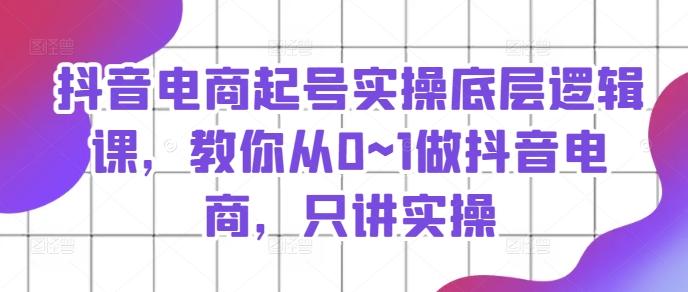 抖音电商起号实操底层逻辑课，教你从0~1做抖音电商，只讲实操-菜菜网创