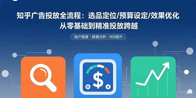 （15774期）知乎广告投放全流程：选品定位/预算设定/效果优化 从零基础到精准投放跨越-菜菜网创