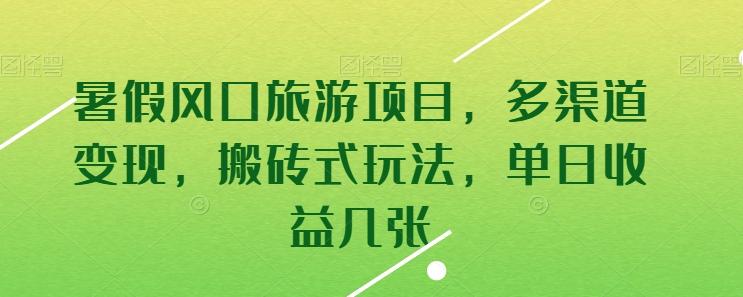 暑假风口旅游项目，多渠道变现，搬砖式玩法，单日收益几张【揭秘】-菜菜网创
