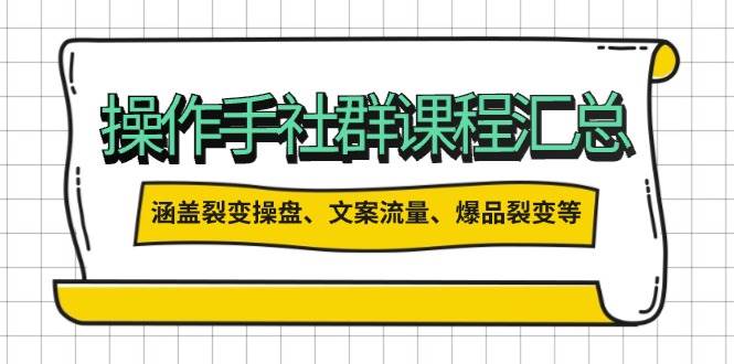 操盘手合伙人课程汇总：包含裂变操盘、文案流量、爆品裂变等多方面的内容-菜菜网创