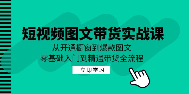 短视频图文带货实战课：从开通橱窗到爆款图文，零基础入门到精通带货-菜菜网创