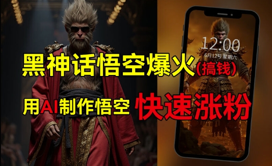 黑神话悟空爆火，已有人利用这波热点变现几十万，普通人也可用AI蹭上这波热度搞钱，有多重变现方法-菜菜网创