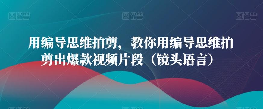 用编导思维拍剪，教你用编导思维拍剪出爆款视频片段(镜头语言)-菜菜网创