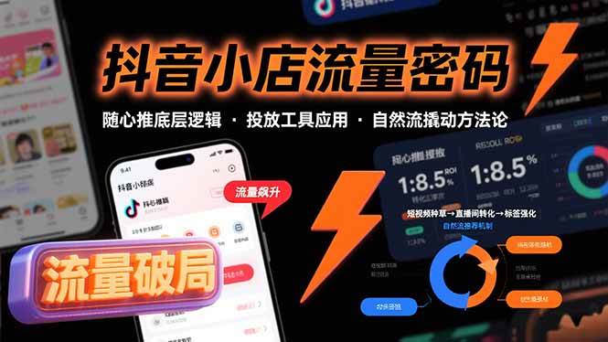 （15680期）抖音小店流量密码，随心推底层逻辑，投放工具应用，自然流撬动核心方法论-菜菜网创