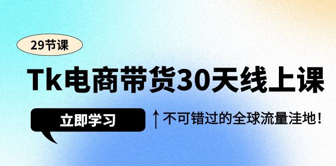 (9463期)Tk电商带货30天线上课，不可错过的全球流量洼地(29节课)-菜菜网创