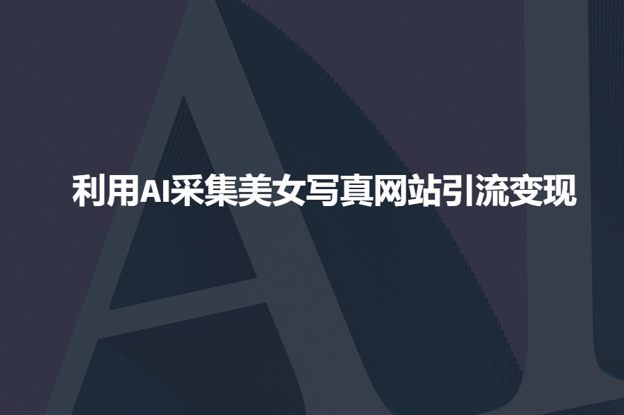 利用AI采集美女写真网站引流变现，引流嘎嘎的-菜菜网创