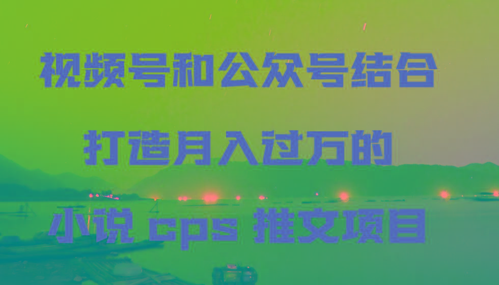 视频号和公众号结合打造月入过万的小说cps推文项目，包括市面上面的各种思路详解-菜菜网创