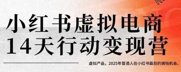 小红书虚拟电商14天变现训练营，虚拟产品，2025年普通人在小红书最后的搞钱机会-菜菜网创