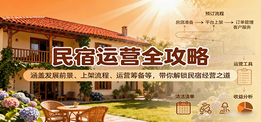 民宿运营全攻略：涵盖发展前景、上架流程、运营筹备等，带你解锁民宿经营之道-菜菜网创