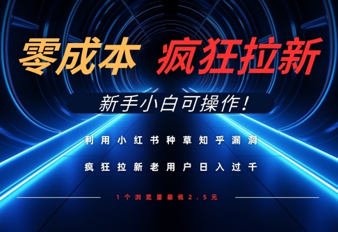 利用小红书种草知乎漏洞，零成本疯狂拉新日入数张，新手小白可操作-菜菜网创