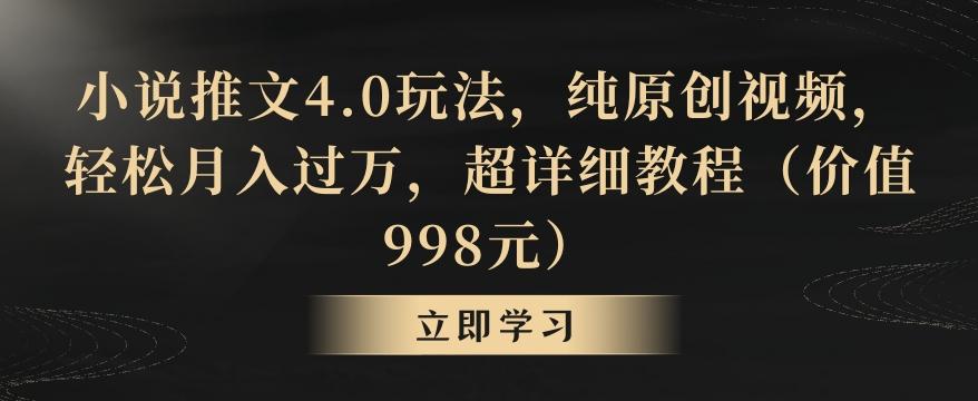 小说推文4.0玩法，纯原创视频，轻松月入过万，超详细教程(价值998元)【揭秘】-菜菜网创