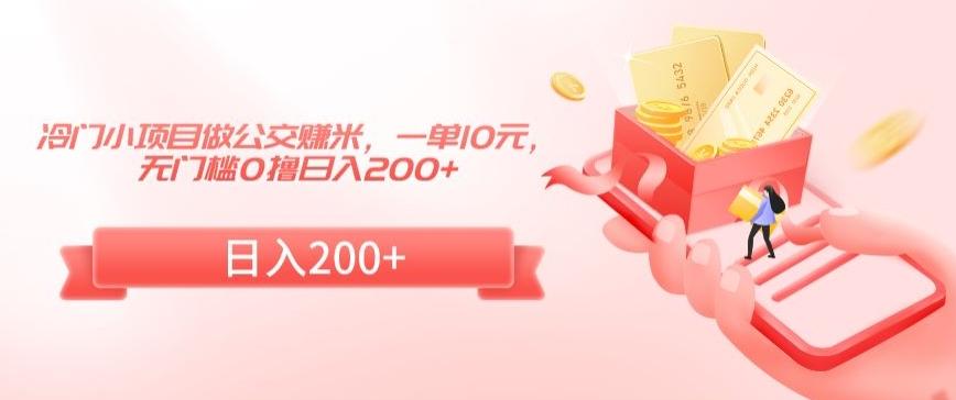 冷门小项目做公交赚米，一单10元，无门槛0撸日入200+【揭秘】-菜菜网创