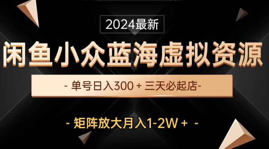 最新闲鱼小众蓝海虚拟资源，单号日入300＋，三天必起店，矩阵放大月入1-2W-菜菜网创