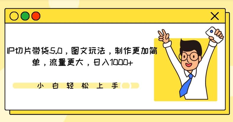 IP切片带货5.0，图文玩法，制作更加简单，流量更大，日入1000+【揭秘】-菜菜网创
