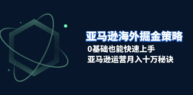 亚马逊海外掘金策略，0基础也能快速上手，亚马逊运营月入十万秘诀-菜菜网创