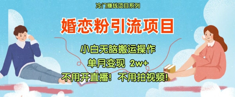 小红书婚恋粉引流，不用开直播，不用拍视频，不用做交付【揭秘】-菜菜网创