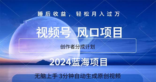 2024蓝海项目，3分钟自动生成视频，月入过万-菜菜网创