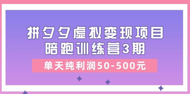 某收费培训《拼夕夕虚拟变现项目陪跑训练营3期》单天纯利润50-500元-菜菜网创