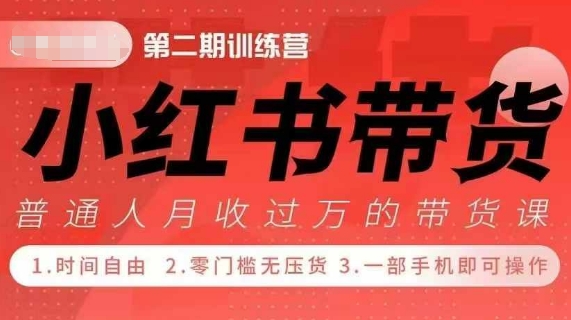小Red书带货42天训练营 2.0版，宝妈+自由职+上班族+大学生，提高副业收入的大红利项目-菜菜网创