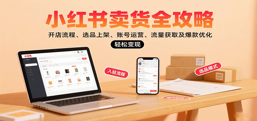 小红书卖货全攻略：开店流程、选品上架、账号运营、流量获取及爆款优化，轻松变现-菜菜网创