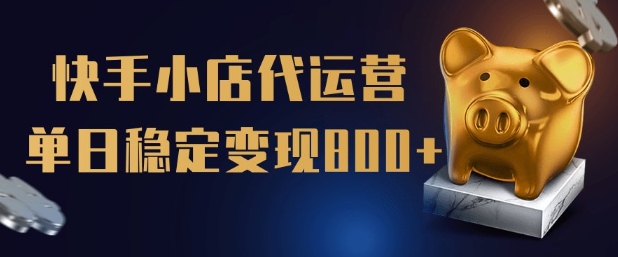 【快手小店代运营】限时托管计划，全程喂饭，单日稳定变现5张【揭秘】-菜菜网创