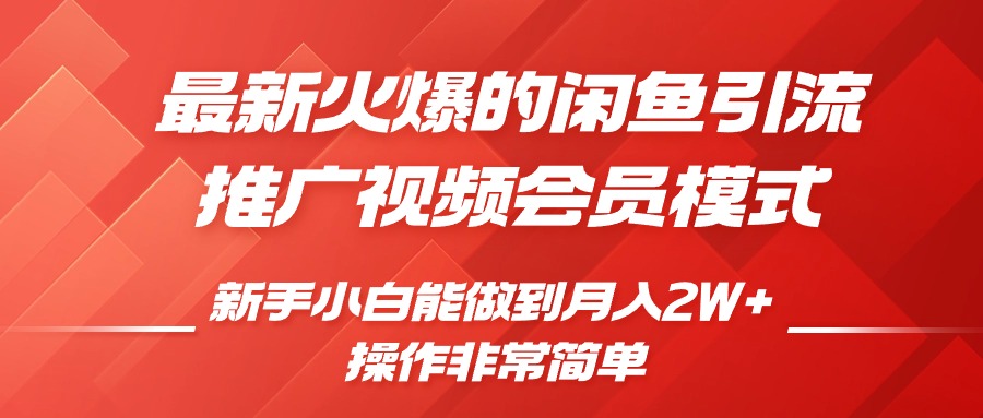闲鱼引流推广影视会员，0成本就可以操作，新手小白月入过W+【揭秘】-菜菜网创