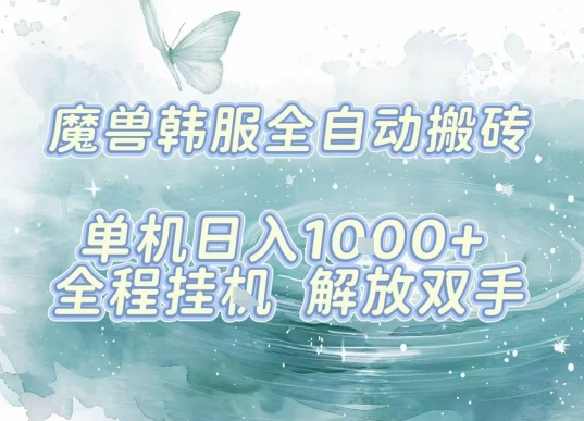 最新韩服游戏搬砖，单机日入1k+，全自动运行挂G项目，解放双手【揭秘】-菜菜网创