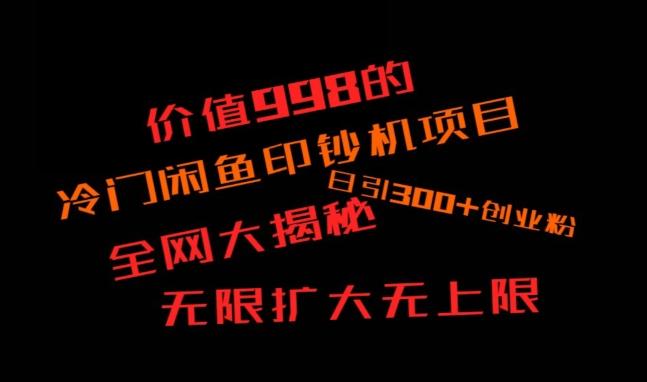 闲鱼流量印钞机项目大揭秘，日引300+创业粉，保姆级实操教程-菜菜网创