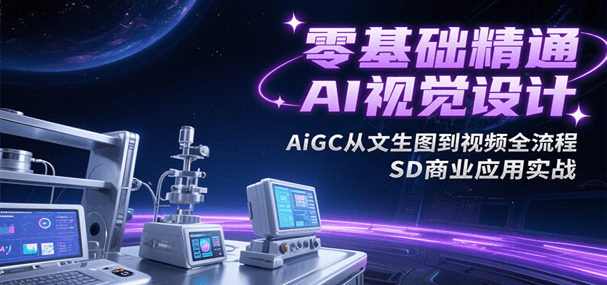 零基础精通AI视觉设计，AiGC从文生图到视频全流程，SD商业应用实战-菜菜网创