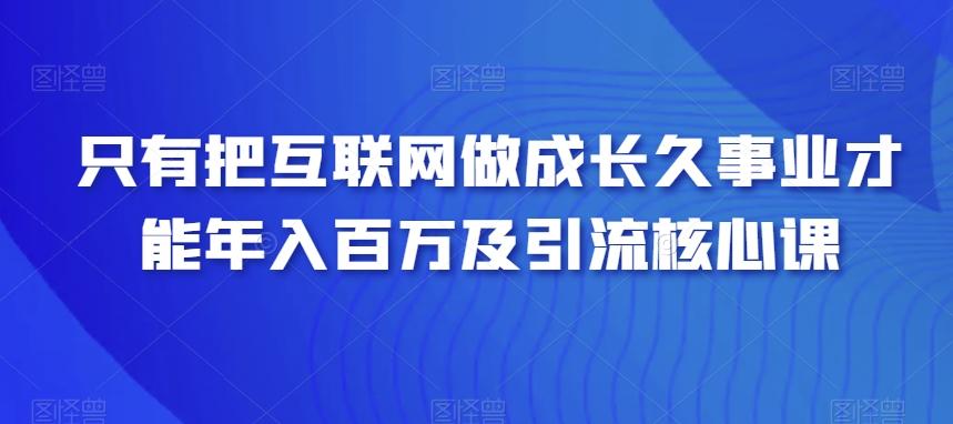 只有把互联网做成长久事业才能年入百万及引流核心课-菜菜网创