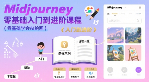 midjourney零基础入门到进阶课程，零基础学会AI绘画-菜菜网创