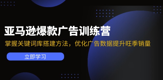 亚马逊爆款广告训练营：掌握关键词库搭建方法，优化广告数据提升旺季销量-菜菜网创