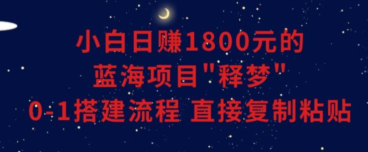 小白能日赚1800元的蓝海项目”释梦”0-1搭建流程可直接复制粘贴长期做【揭秘】-菜菜网创