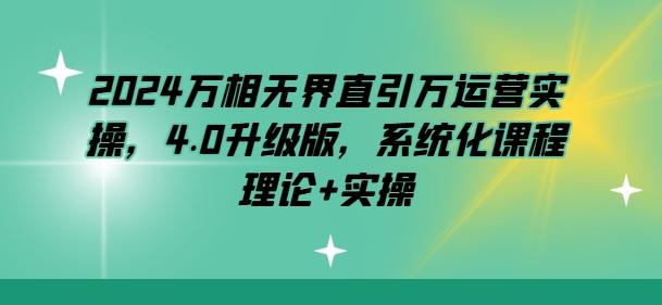 2024万相无界直引万运营实操，4.0升级版，系统化课程 理论+实操-菜菜网创