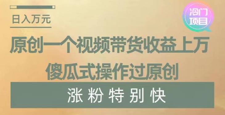 原创一个视频带货收益上万，傻瓜式操作过原创，几分钟做一个视频涨粉特别快【揭秘】-菜菜网创