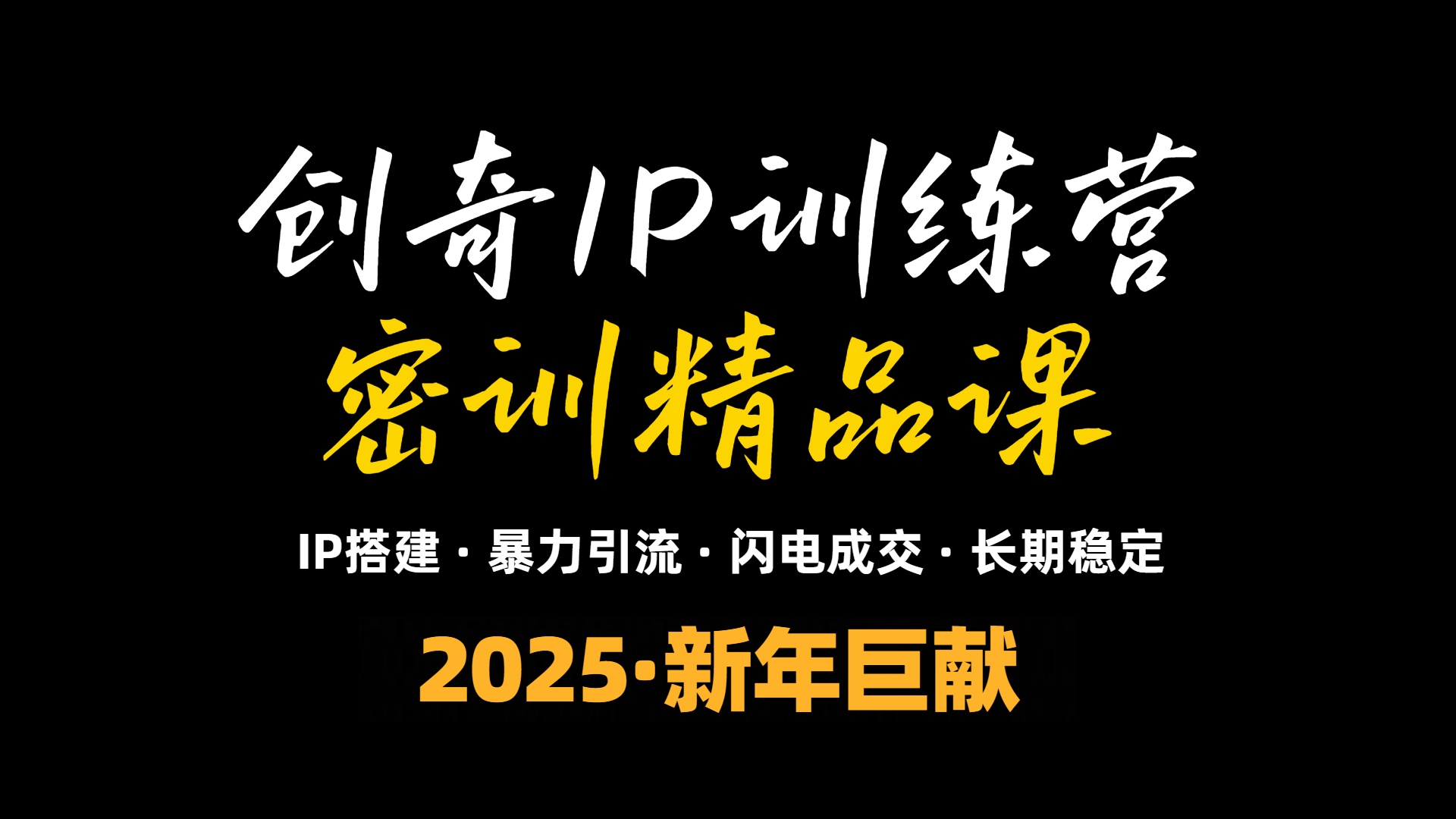 2025年“知识付费IP训练营”小白避坑年赚百万，暴力引流，闪电成交-菜菜网创