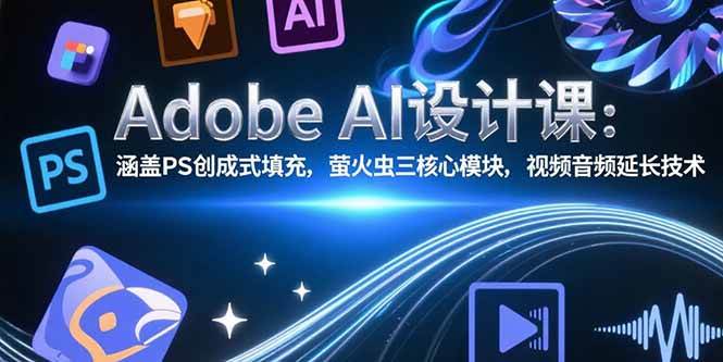 （15469期）Adobe AI设计课：涵盖PS创成式填充，萤火虫三核心模块，视频音频延长技术-菜菜网创
