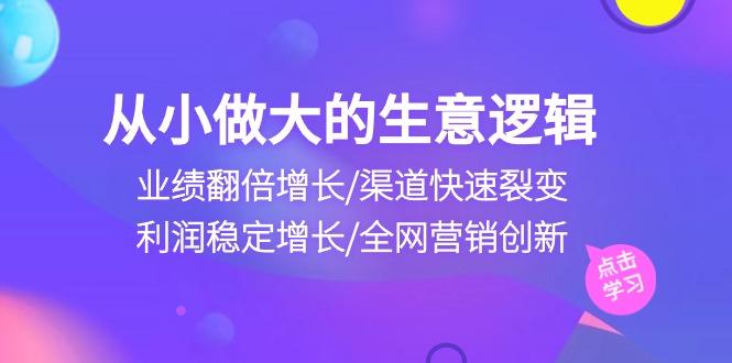 从小做大生意逻辑：业绩翻倍增长/渠道快速裂变/利润稳定增长/全网营销创新-菜菜网创