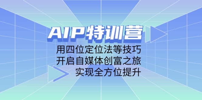 AIP特训营，用四位定位法等技巧，开启自媒体创富之旅，实现全方位提升-菜菜网创