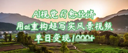 AI视觉疗愈经济：用ai重构超写实风景视频，单日变现多张-菜菜网创