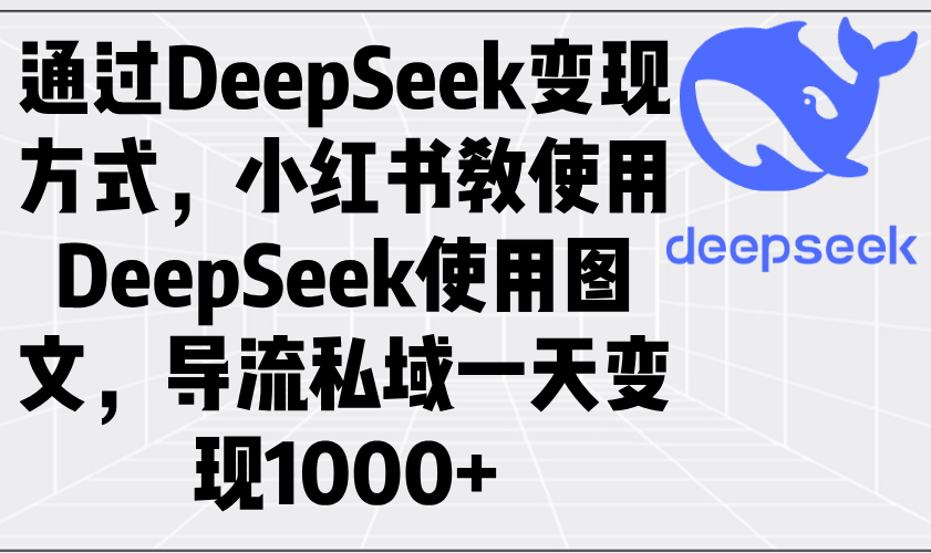 通过DeepSeek变现方式，小红书教使用DeepSeek图文，导流私域一天变现1000+-菜菜网创