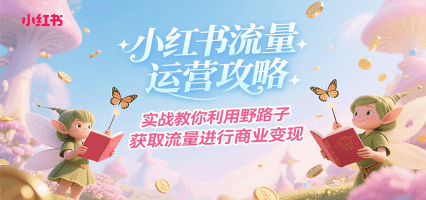 小红书流量运营攻略，实战教你利用野路子获取流量进行商业变现-菜菜网创