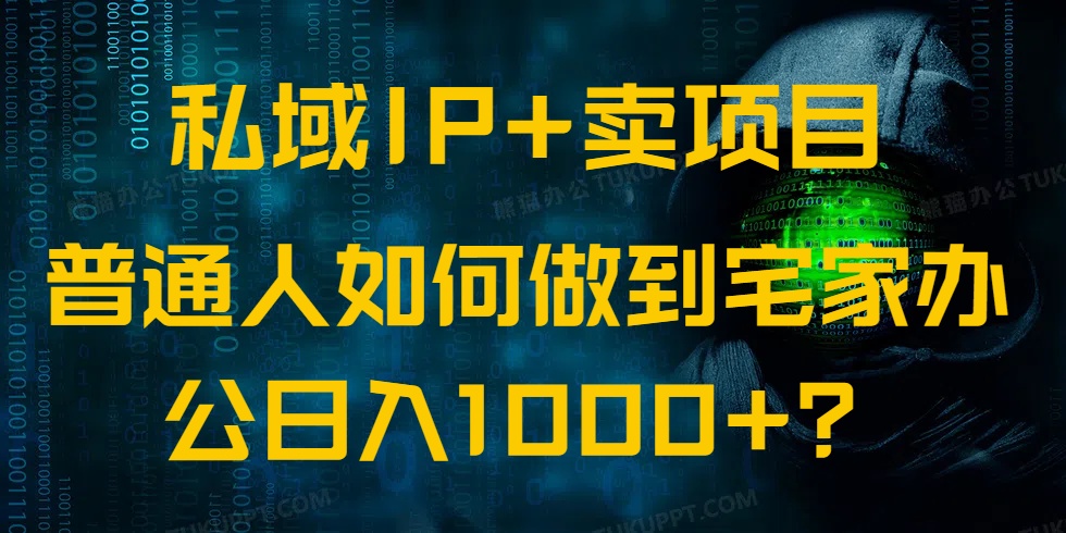私域IP+卖项目，普通人如何做到宅家办公实现日入1000+-菜菜网创