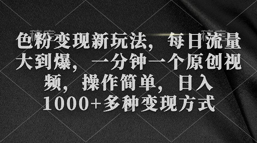 (9282期)色粉变现新玩法，每日流量大到爆，一分钟一个原创视频，操作简单，日入1…-菜菜网创