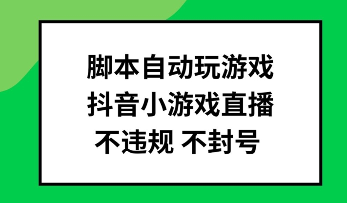 脚本自动玩游戏，抖音小游戏直播，不违规不封号可批量做【揭秘】-菜菜网创