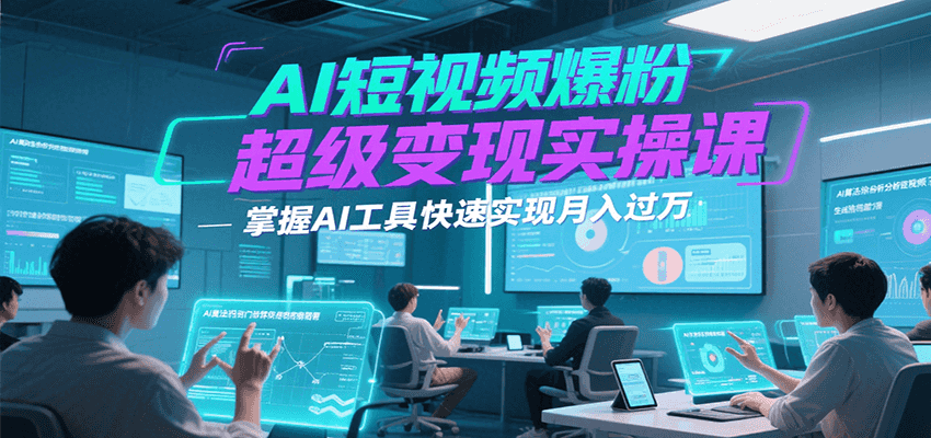 AI短视频爆粉超级变现实操课，掌握AI工具快速实现月入过万-菜菜网创