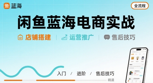 闲鱼蓝海电商实战，店铺搭建运营售后全流程-菜菜网创